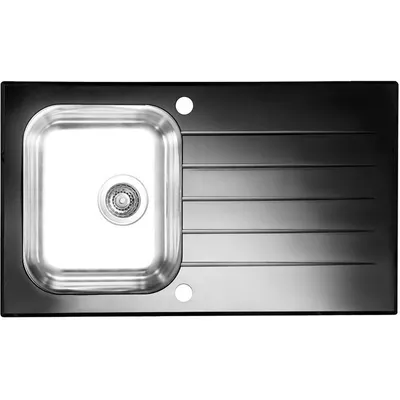 Chiuveta bucatarie inox si sticla neagra Alveus Glassix 10