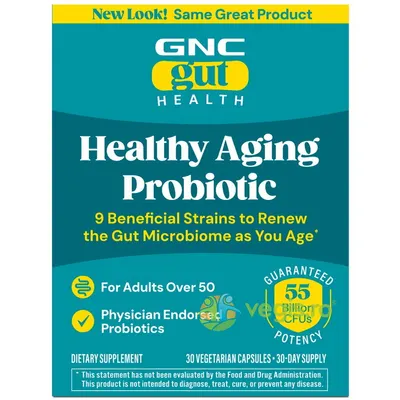 Probiotic Studiat Clinic 55 Miliarde UFC Culturi Vii pentru Digestie, Microbiom si Longevitate 50+ Ani 30cps