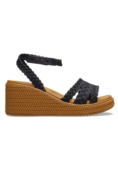 Sandale Brooklyn Woven Ankle Strap Wedge - Negru