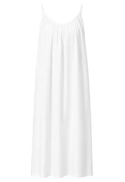 Rochie Maxi - Fara maneci - Alb - Casual - Captusit
