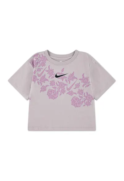 Tricou cu imprimeu logo - Liliac prafuit/Magenta