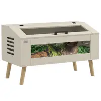 PawHut Terariu pentru reptile, vivarium pentru șerpi 140L cu ferestre din sticlă securizată, capac, 100 x 50 x 60 cm | Aosom Romania