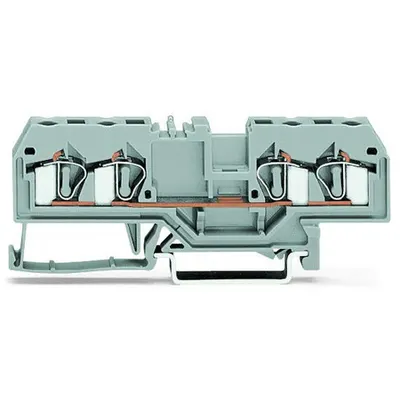 4-conductor through terminal block; 4 mm²; center marking; for DIN-rail 35 x 15 and 35 x 7.5; CAGE CLAMP®; 4,00 mm²; red