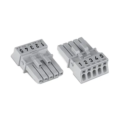 Socket; 5-pole; Cod. B; 1,50 mm²; gray
