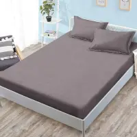Cearsaf cu Elastic, Bumbac Satinat, 180x200 cm + 2 Fete de Perna 50x70 cm, Gri