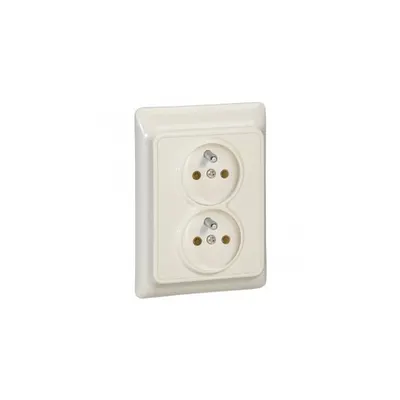 2 x 2P+E Priza schuko outlet Kaptika -flush mounting- 16 A 250 V~ - ivory