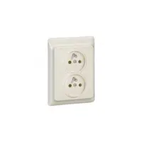 2 x 2P+E Priza schuko outlet Kaptika -flush mounting- 16 A 250 V~ - ivory