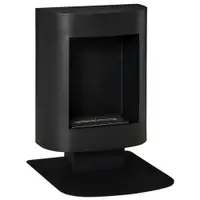 Semineu portabil HOMCOM, fara aerisire, cu arzatoare cu bioetanol de 0.9L/3 ore, incalzitoare cu baza din otel 2000W pentru interior/exterior, Negru