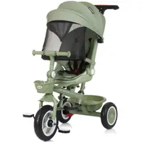 Tricicleta pentru copii Chipolino Marathon Pastel Green cu sezut rotativ, suport picioare, maner reglabil, 2 cosulete, greutate admisa 25 kg