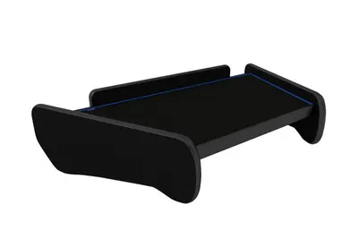 Masa centrala bord camion compatibila cu Iveco Stralis cabina ingusta (01.2002-12.2012), Negru cu cusatura albastra