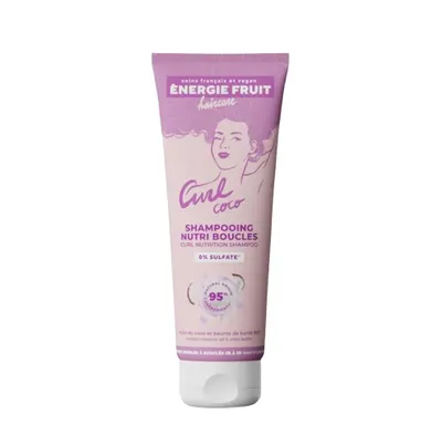 Sampon hranitor pentru par ondulat sau cret cu ulei de cocos organic si unt de shea, 250ml, Energie Fruit