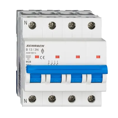 Intreruptor automat modular (MCB) AMPARO 6kA, B 13A, 3P+N