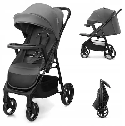 Cărucior de vară pentru bebeluși Kinderkraft - Trig 3, Granite Grey