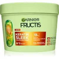 Garnier Fructis Keratin Sleek Masca de par pentru păr uscat și deteriorat 370 ml