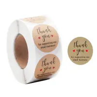 Rolă 500 stickere rotunde Thank You 2.5cm - kraft - Default Title