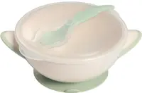 Bol cu capac și linguriță Babyono - Verde, 300 ml