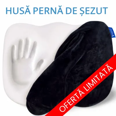 Husa de schimb pentru perna ortopedica sezut coccis din spuma cu memorie