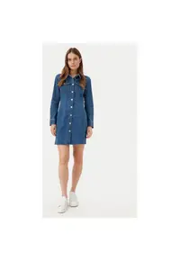 Rochie dama - 304784187 - Bumbac/Poliester - Albastru - Albastru