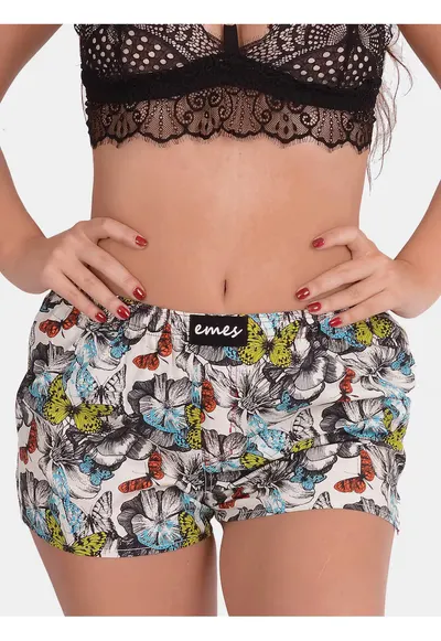 Pantaloni scurti de pijama cu model cu fluturasi