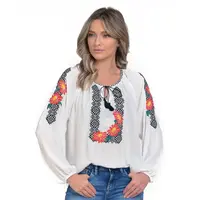 Ie broderie dama DI25IE84 alb/negru/rosu floral, Dress to Impress | marimea 40/42