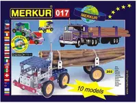 Set de construcție metalic 10 în 1 Merkur - Camioane, 202 piese