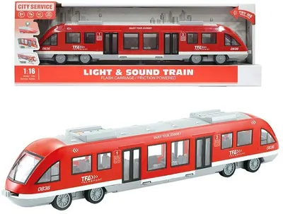Jucarie pentru copii Ocie City Service - Tren metrou, 1:16, rosu