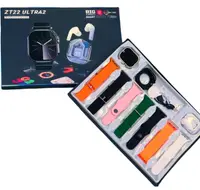 Set Cadou Smartwatch ZT22 Ultra2 cu 7 Bratari incarcator Wireless si Casti Bluetooth