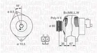 Alternator (14v, 100a) Honda Civic Vii; Opel Astra G, Combo, Corsa C, Meriva a 1.7d Dupa 2000