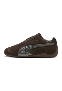 Pantofi sport Speedcat de piele intoarsa cu garnituri de piele - Maro inchis/Argintiu