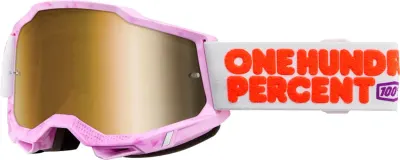 Ochelari cross atv 100% Accuri 2 Hundreds, lentila oglinda aurie, culoare rama multicolor grafic