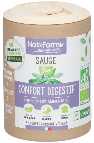 Salvie bio, ceai de grădină, 90 capsule, Nat&Form