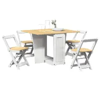 vidaXL Set mobilier tip fluture Corona, pliabil 5 piese alb lemn pin