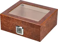Humidor Angelo - Cu fereastră, higrometru electronic, maro
