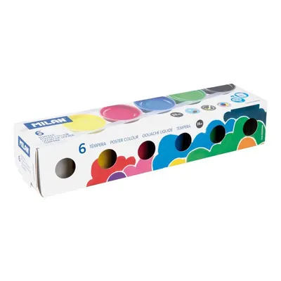 Tempera 25ml, 6culori/cutie, Milan