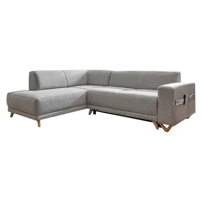 Colțar gri deschis extensibil/cu spațiu de depozitare (cu colț pe partea stângă/în formă de ”L”) Classy Sophie – Miuform