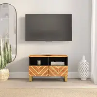 Gossi dulap tv, maro si negru, 70x33,5x46 cm, lemn masiv de mango