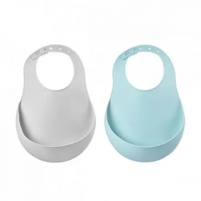 Set 2 Bavete silicon Beaba Airy Green Light Grey