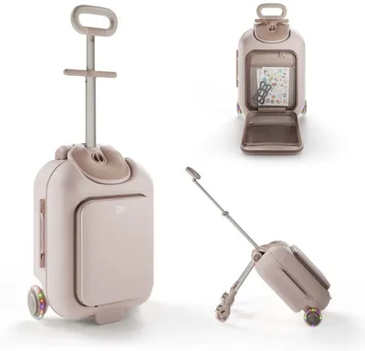 Valiză pentru copii cu șezut KinderKraft - Cabby, Rose Gold