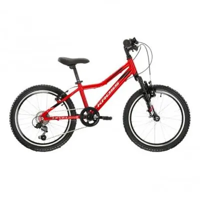 Bicicletă MTB KROSS Level Mini 2.0 20″, cadru aluminiu, 6 viteze, roșie.