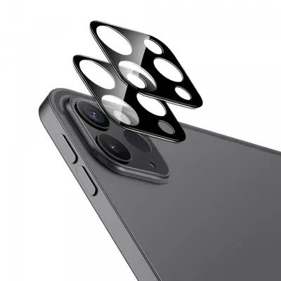 Folie de protectie Camera Spate ESR pentru Apple iPad Pro 13 (2024) / Pro 11 (2022) / Pro 12.9 (2022), Sticla Securizata, Set 2 bucati, Neagra