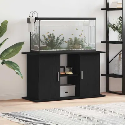vidaXL Suport pentru acvariu, stejar negru, 101x41x58 cm, lemn stratificat