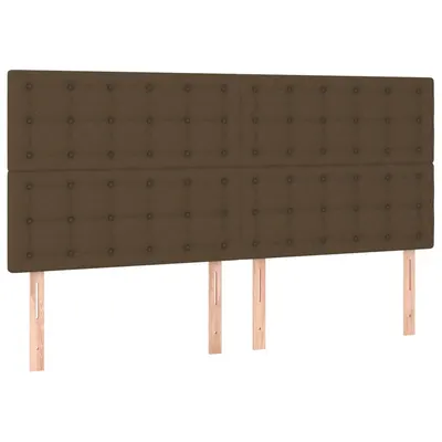 vidaXL Tăblie de pat maro închis 160x5x118/128 cm, material textil