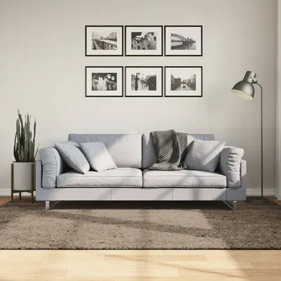 vidaXL Covor ISTAN, cu fire înalte, aspect lucios, gri, 160x230 cm