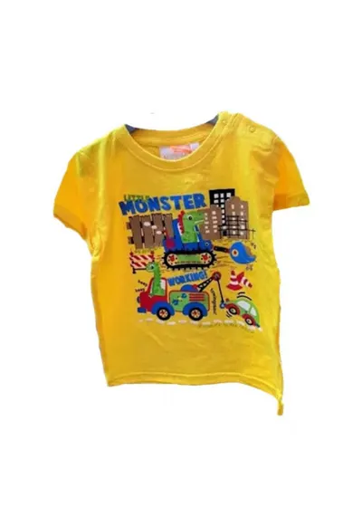 Tricou Model Little Monster - Bumbac - Baieti - Maneca scurta - Multicolor
