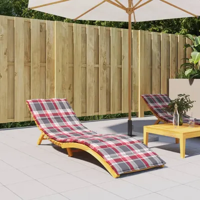 Gossi perna de sezlong, rosu carouri, 200x70x3 cm, textil oxford
