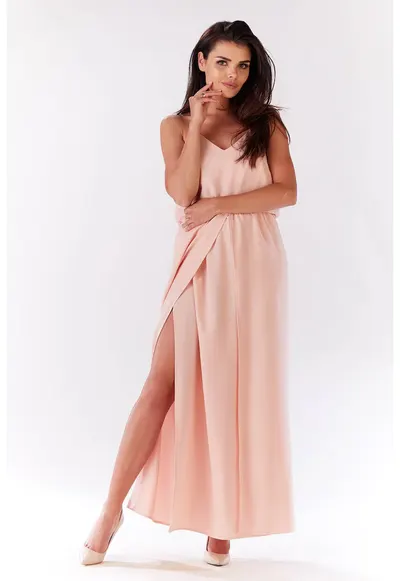 Rochie dama Poliester - M138 - Roz pudrat