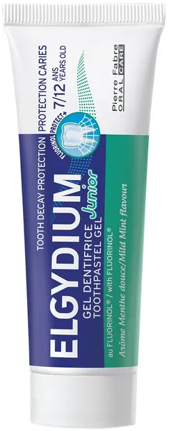 Elgydium Junior Pastă de dinți gel, aromă de mentă, 7-12 ani, 50 ml