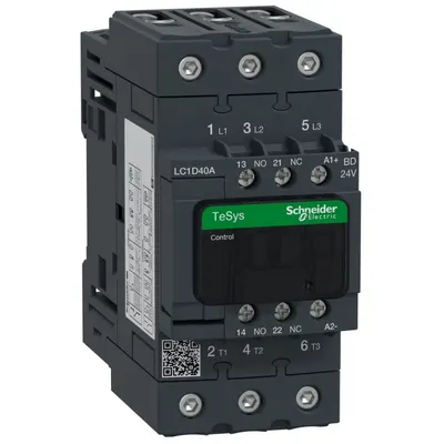 Contactor TeSys D 3P(3 NO) 40 A bobina 24 V c.c. Schneider LC1D40ABD