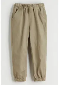 Pantaloni cu croiala conica si talie ajustabila - Kaki