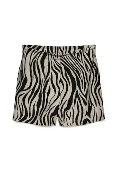 Pantaloni scurti dama - animal print - talie inalta - multicolor - viscoza|in